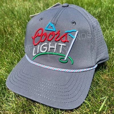 Auténtico sombrero de golf Coors ligero bordado agujero 19 cuerda ventilada con cierre a presión Foto 1 de 4