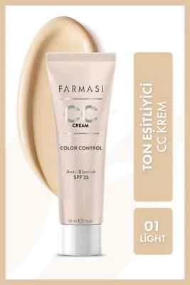Farmasi CC Color Control Anti-Blemish SPF 25 1 fl oz - 30 ml / 01 LIGHT - Image 1 of 4