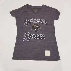 Baltimore Ravens Shirt Women Medium Authentic Retro Sport V-Neck Tee Gray A1-27 - Picture 1 of 9