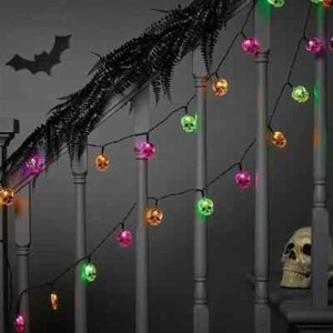 Target 20 ct LED Colorful Skulls Halloween 2024 Indoor String Lights Hyde & EEK - Picture 1 of 3