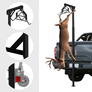 Hitch Mounted Deer Hoist 600lbs Capacity Hitch Game Hoist Adjustable Height - Picture 1 of 24