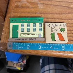 Irish Pub Cead Mile Failte Homemade It's Great To be Irish Flag Shamrock Magnet - Picture 1 of 8