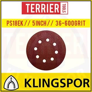 125mm Sanding Discs | Sandpaper 5" KLINGSPOR 8 Hole Pads 36 - 600 GRIT - Picture 1 of 6