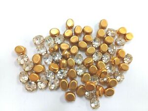 48 swarovski oval stones in settings/10x8mm crystal,goldplated #4100