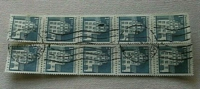 Stamps West Germany 1964/69 Wittenberg Castle 1 Deutsche Mark 10 Only Canc - Image 1 of 3