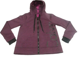 Calvin Klein Performance Hoodie Women's Small Full Zip Front Maroon Sweatshirt - Picture 1 of 11