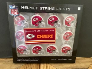 NFL Kansas City Chiefs LED Helmet String Lights. 10.5Feet Long String,10 Lights - Picture 1 of 2