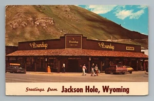 Cartolina Roundup Western Outfitter negozio di abbigliamento Jackson Hole Wyoming - Foto 1 di 2