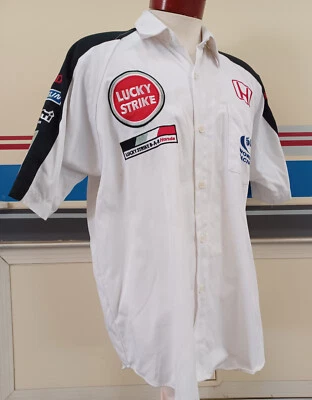Camiseta blanca del equipo Honda Lucky Strike Fórmula Uno.  Honda American Racing Foto 1 de 4