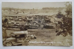 1932 Veteranos de la Primera Guerra Mundial #4 B.E.F. Postal de campamento en Anacostia Flats Washington DC RPPC - Imagen 1 de 2