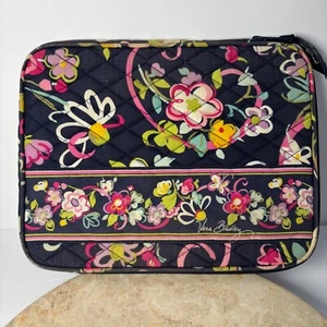 Vera Bradley Blue Doodle Daisy Floral Tablet Quilted Bag Case Retired Ribbons - Picture 1 of 11