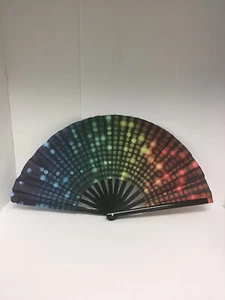 Großer klappbarer Hand Rave Fächer chinesisch japanisch Vintage bezaubernd Fächer - Bild 1 von 4