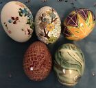 Antique Collectible Hand Painted Eggs Lot Of 5