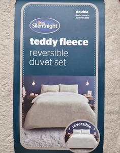Silentnight Teddy Fleece Reversible Duvet Set Size Double Brand new with tags - Picture 1 of 3