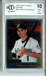 2000 Topps Traded Chrome #81 Adrian Gonzalez Rookie Card BGS BCCG 10 Mint - Picture 1 of 2