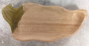Clay Art Jalapeno Shaped Painted Wood Serving Tray or Wall Sculpture Display - Picture 1 of 6