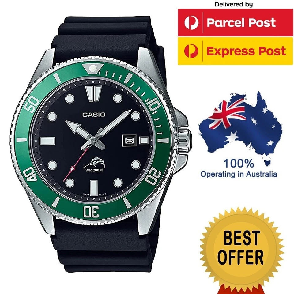 CASIO MENS DIVERS MDV-106B-1A3VCF 200M MARINE DOLPHIN MARLIN WATCH SPORTS DURO - image 1 of 4