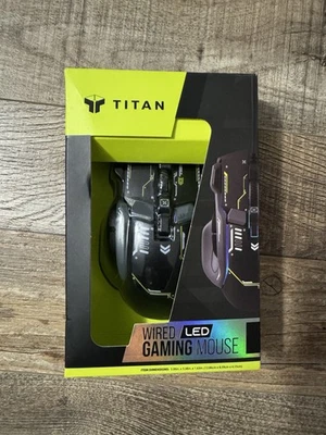 Mouse para jogos TITAN com fio LED com 4 modos DPI ajustáveis #GA-0536 - Imagem 1 de 4