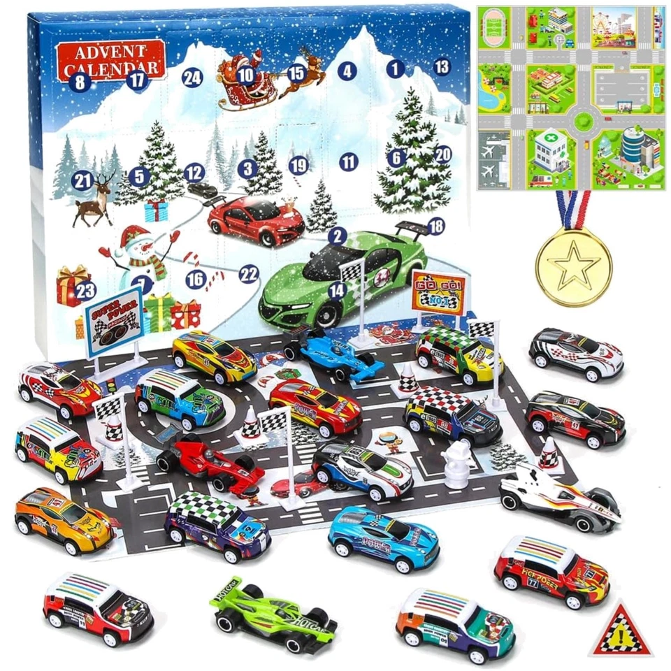 Weihnachtskalender Auto, Adventskalender Kinder, Rennspielzeug, Geschenke für... - Bild 1 von 1