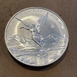 2 oz Mexico Libertad Pure Silver Coin 2019 - Picture 1 of 3