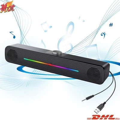 Altoparlante USB stereo soundbar subwoofer cassa musicale per PC TV computer portatile - Immagine 1 di 4