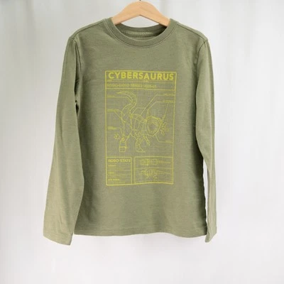 Cat & Jack Boys' Cybersaurus Dino Graphic Long-Sleeve Tee • green • S 6/7 - Image 1 of 4