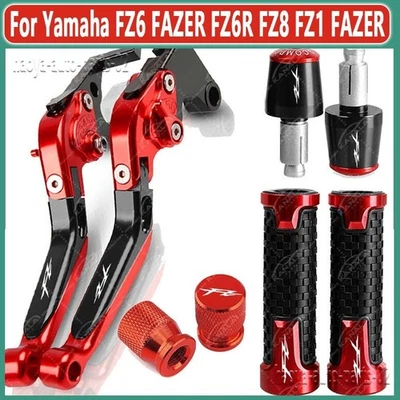 4PCS Handlebar Grips Brake Clutch Levers Sets For Yamaha FZ6 FZ6R FZ8 FZ1 FAZER Foto 1 de 4