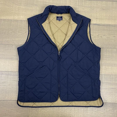 J.CREW Vest Mens Size L Blue Walker Quilted Preppy Full Zip Pockets Academia - Image 1 of 4