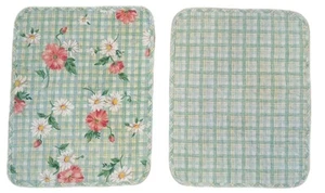 Placemats Set Of 5 Daisy Cottagecore Quilted Cotton Reversible Rectangular Vtg - Picture 1 of 9