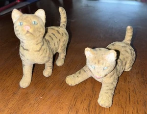 Rare Realistic Vintage Flocked Bengal Cat Figurine (2) - Picture 1 of 6