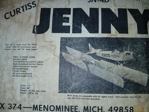 Joy Products JN-4D Jenny unassembled kit from 1972 Rare - Picture 1 of 5
