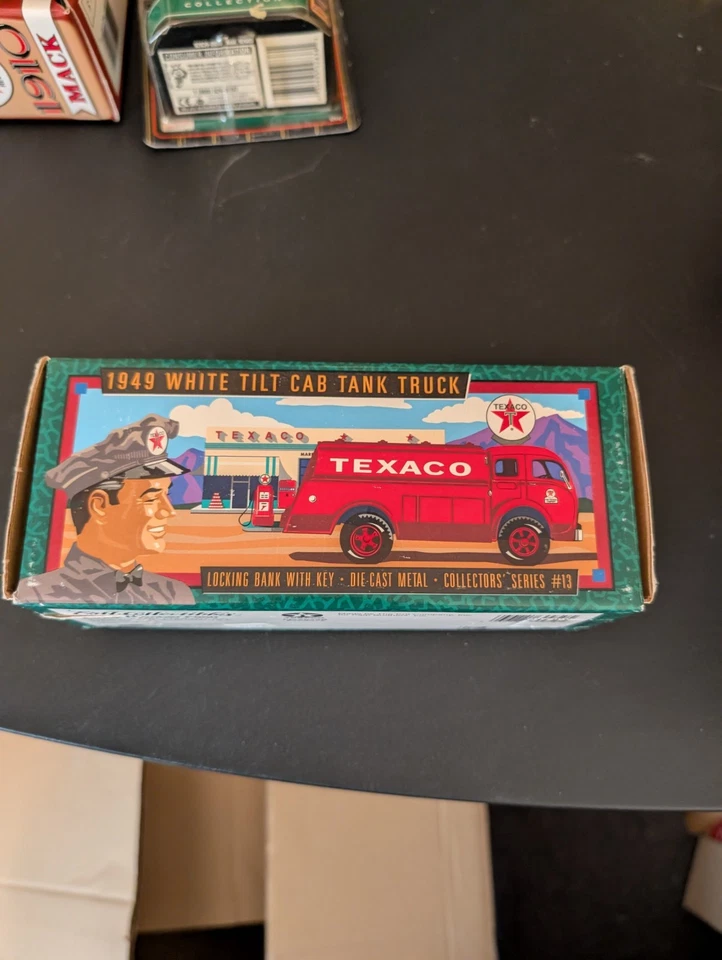 Vintage 1995 Ertl Texaco 1949 White Tilt Cab Tank Truck Bank #F950 Series 13 NIB - Image 1 of 1
