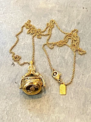 1928 Jewelry Gold-Tone 3 Locket 30 inch Necklace - Image 1 of 4