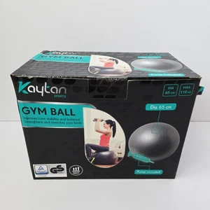 Kaytan Fitness Gym Ball 65 cm Diameter Yoga Exercise Balance with Pump Gray - Picture 1 of 8
