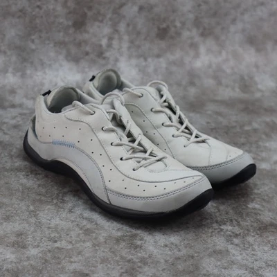 Ecco Casual Comfort Shoes White Gray Leather Suede Womens Size 37 EU 6 - 6.5 US - Image 1 of 4