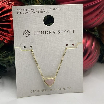 Collar Colgante Corazón Kendra Scott Anna Tono Dorado Cuarzo Rosa Nuevo con Etiquetas Foto 1 de 4
