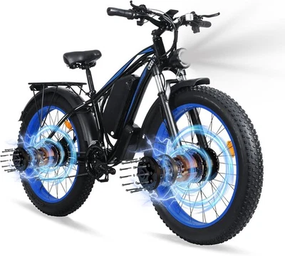 Electric Bike 2000W 48V/23AH Dual Motor 26" Fat Tire 36MPH Mountain Ebike Adult - Image 1 of 4