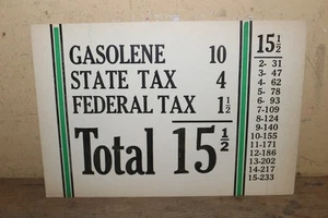 Letrero Sinclair bomba visible gasolinera 2 lados precio impuestos gasolina años 20 vintage - Imagen 1 de 2