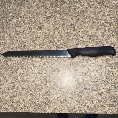 CUCHILLO PAN DENTADO MIMADO CHEF #1285 14” HOJA 9” EE. UU. USADO EN EXCELENTE ESTADO Foto 1 de 4