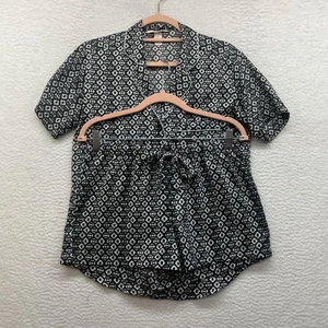 Victoria's Secret Pijama Pantalones Cortos Conjunto Mujer Pequeño Negro Blanco Geométrico Prendas para Dormir - Imagen 1 de 15