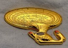 Star Trek USS Enterprise Gold Coin 3D Captain Kirk Picard Next Signed Retro 80s