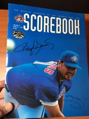 Revista Libro de Marcas Roger Clemens FIRMADA 1997 TORONTO BLUE JAYS, EXCELENTE ESTADO Foto 1 de 4