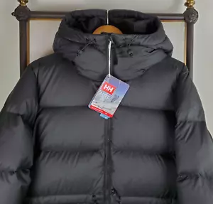 Helly Hansen NEU 350 $ Damengröße Large 600 Daunenjacke schwarz Mantel Parka Kapuze - Bild 1 von 22