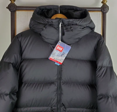 HELLY HANSEN NEW $350 Womens Size Large 600 Down Jacket Black Coat Parka Hood - Image 1 of 4