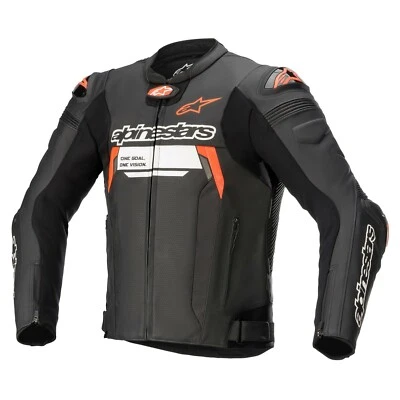 Alpinestars Missile Ignition V2 Leather Motorcycle Motorbike Jacket Red Flu 1030 - Image 1 of 4
