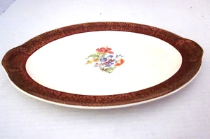 Vtg. American Lady Serving Platter/ Stetson Oval 15 5/8" x 11 3/8" Gold 22K Trim - Picture 1 of 6