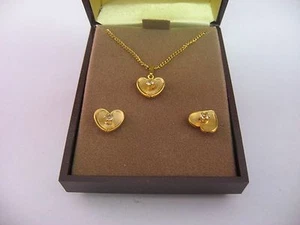 Muy hermoso conjunto de joyas vintage para mujer: CORAZÓN con CENTRO JOYA TRANSPARENTE - Imagen 1 de 7