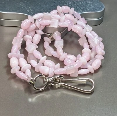 Collar Porta Insignia Identificación Cordón Cuentas ROSA irregular Simple 36" Foto 1 de 4