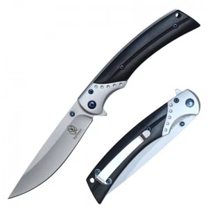 Coltello pieghevole Spring-Assist | Buckshot 4,25" lama EDC manico in legno nero - Foto 1 di 5