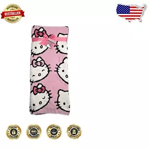 Nostalgic Hello Kitty Throw Blanket - Light Pink 50x70, Machine Washable - Picture 1 of 2